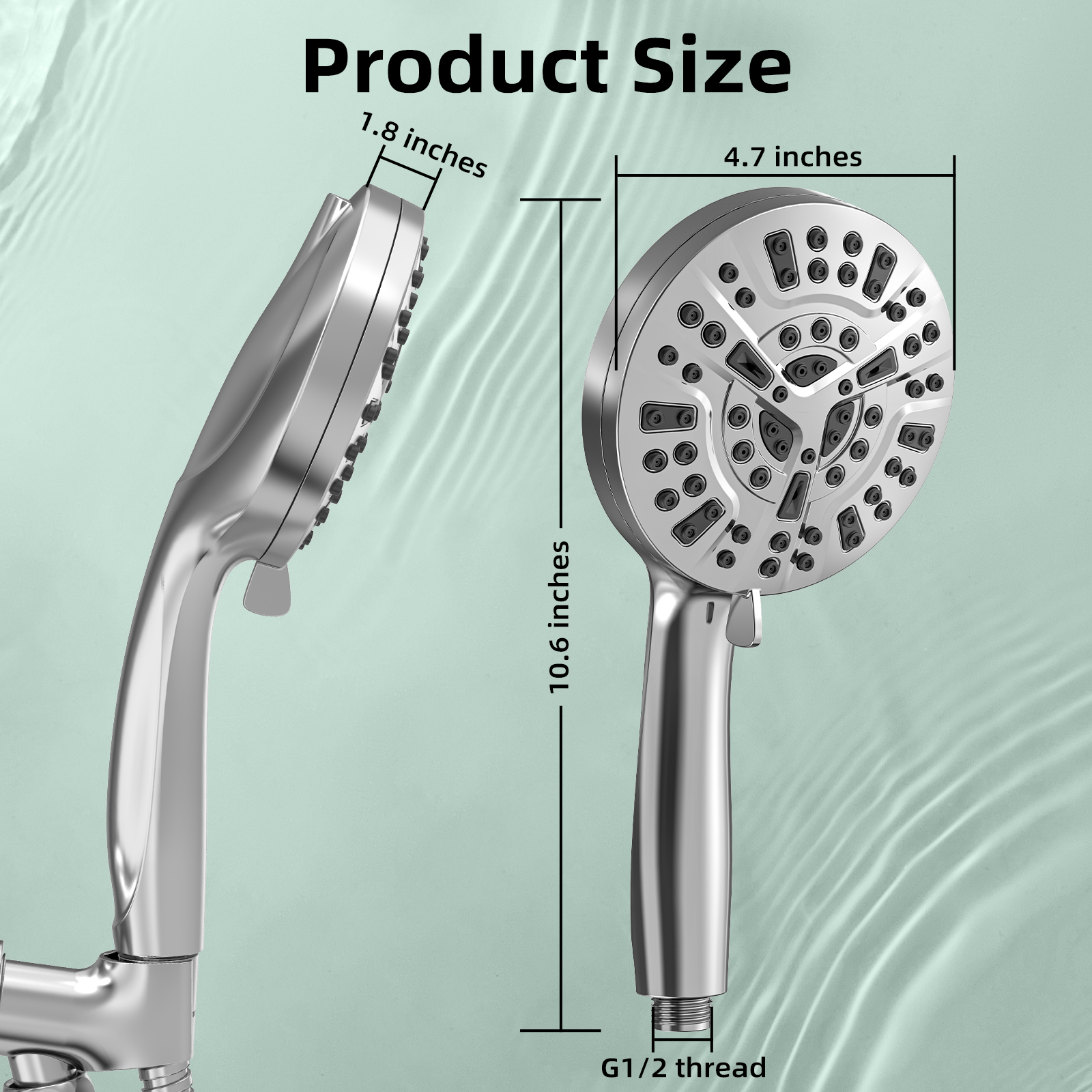 High Pressure Replaceable Filter Shower Head with Handheld - Thumbnail 6