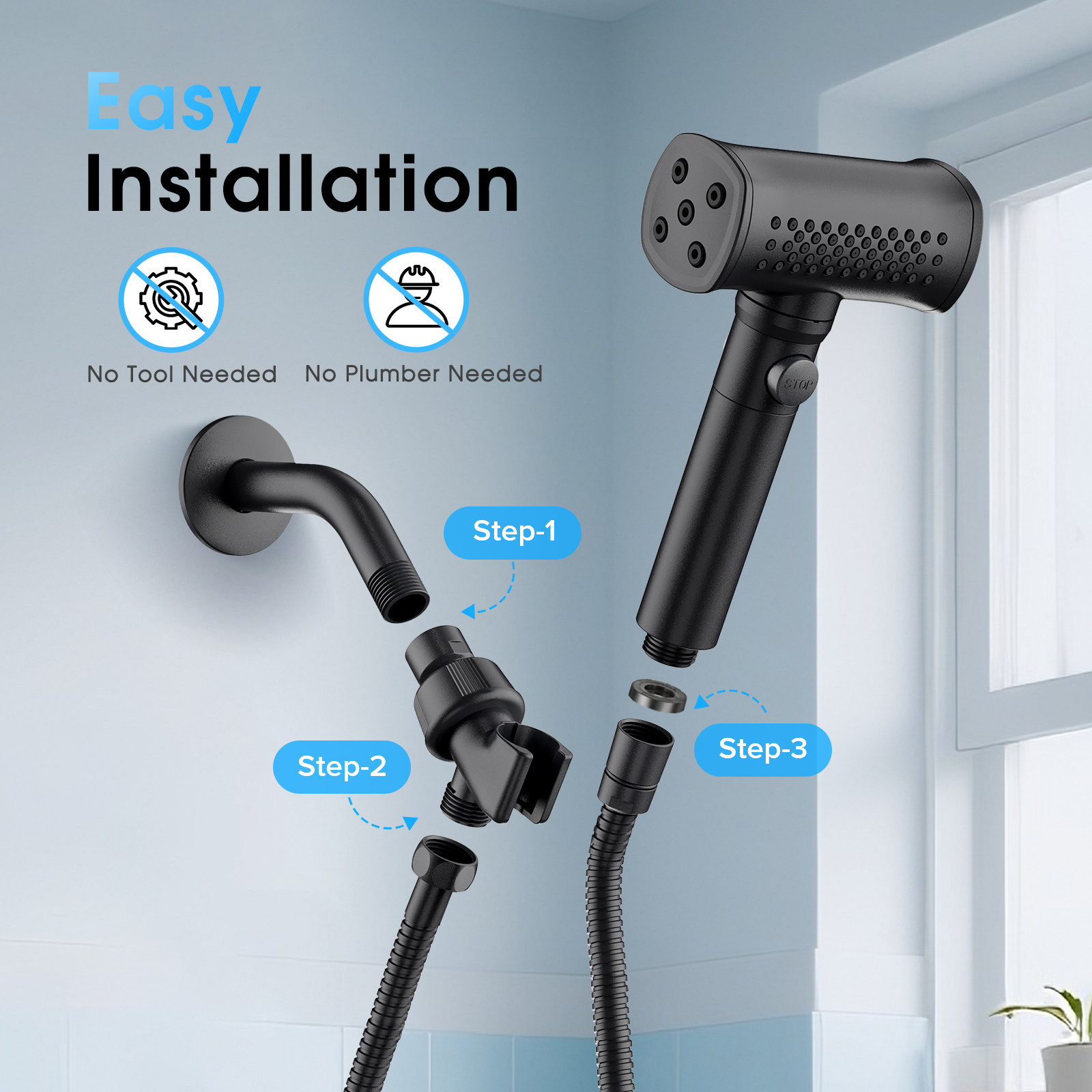 High Pressure Modern Design 5 Spray Modes with ON/OFF Pause - Thumbnail 4